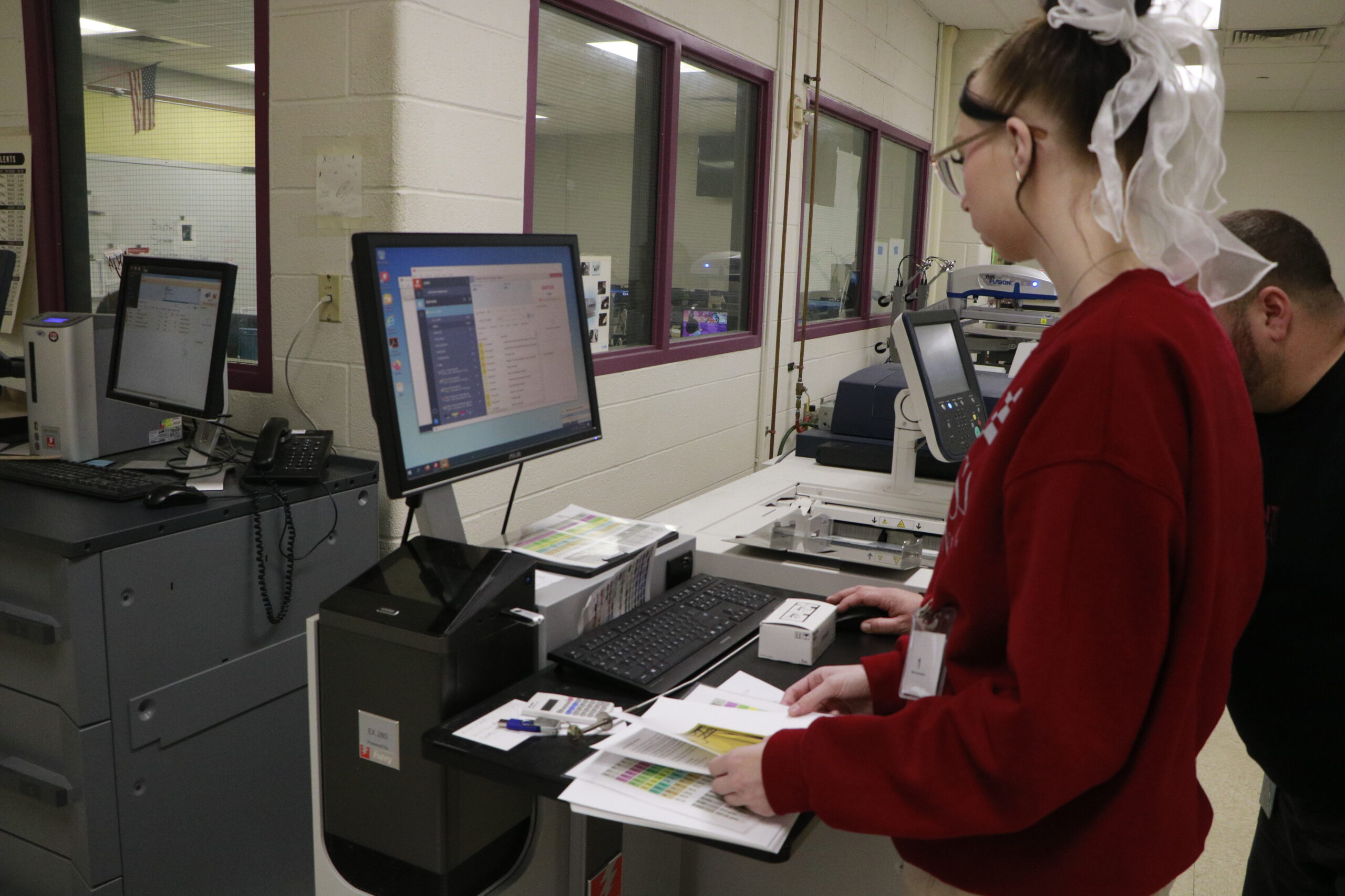 Students on a computer